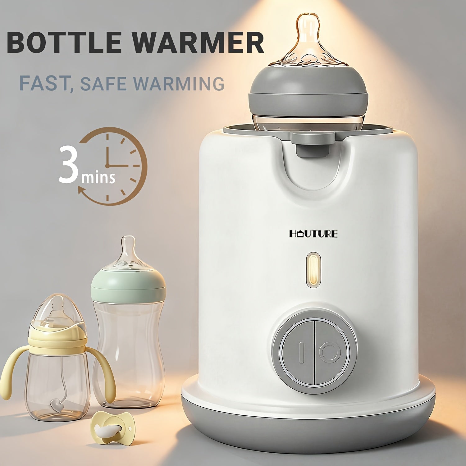 HAUTURE Bottle Heater | Bottle Warmer - Heats in 3 Minutes, Prevents Dry Burning & Shuts Off Automatically | Steam Sterilizer | Recipient of The 2023 Mom'S Helper Parenting Award. Essential for